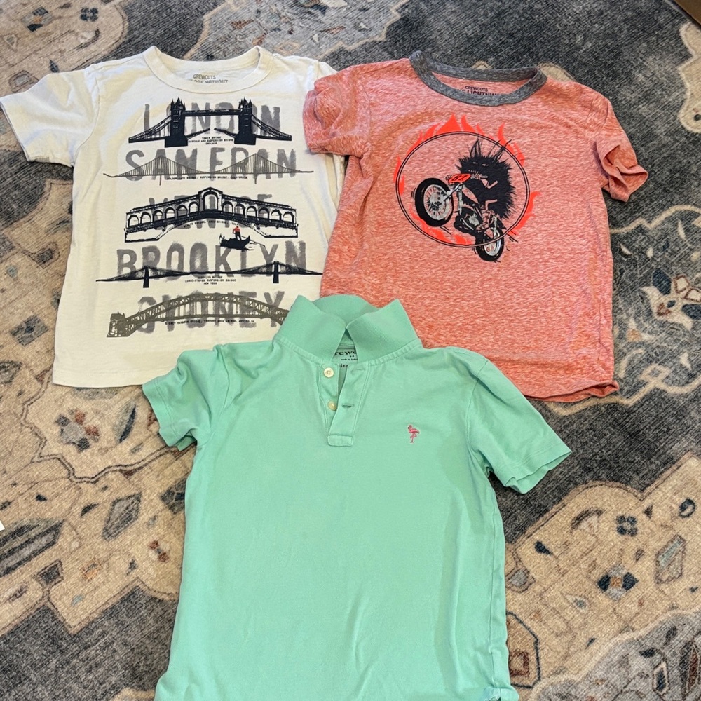Crewcuts Mint Green Polo and Graphic Tees Set, size 8/9